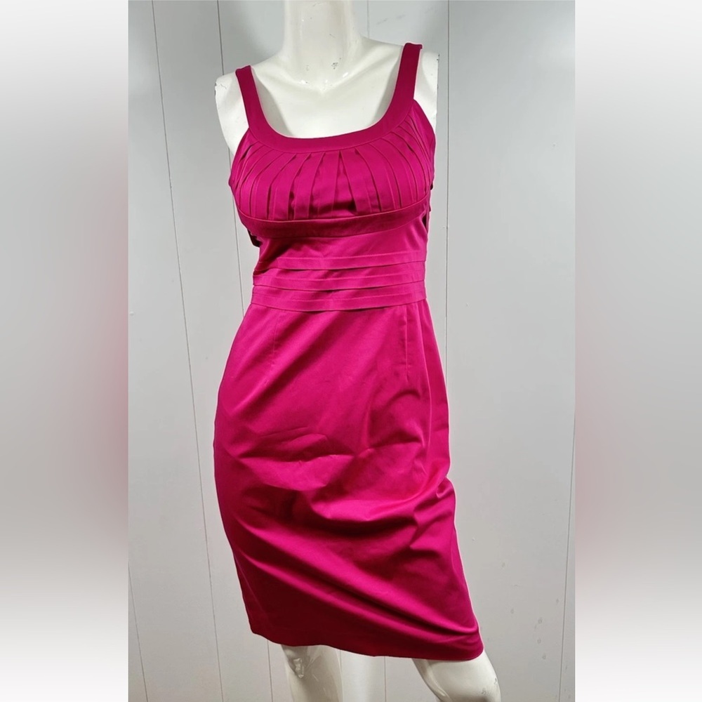 Calvin Klein Sz 4 Dress Evening Collection Sheath Magenta Women Sleeveless - Picture 1 of 12